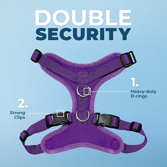 Voyager Step-in Pet Harness - All Weather Mesh, Adjustable Step in Harness for Cats and Dogs by Best Pet Supplies - Purple, L