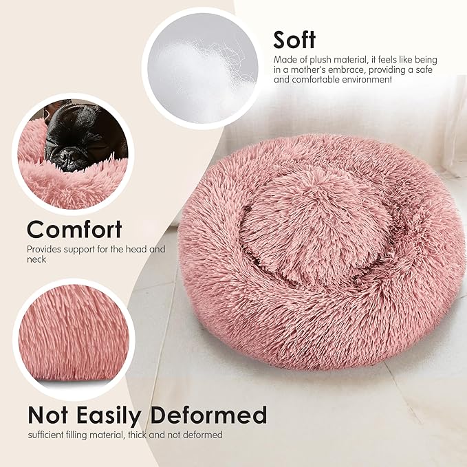 Dog Beds Large Sized Dog and Cats, 32in Pet Beds for Large Pet, Washable Indestructible Extra Large Dog Bed (Pink)