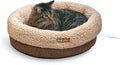 K&H Pet Products Heated Cat Bed Indoor, Thermo-Snuggle Cup Bomber Soft Heated Pet Bed for Large Indoor Cats and Small Dogs, Machine Washable, Waterproof Heated Pad, Safety Listed - 18x14in Chocolate