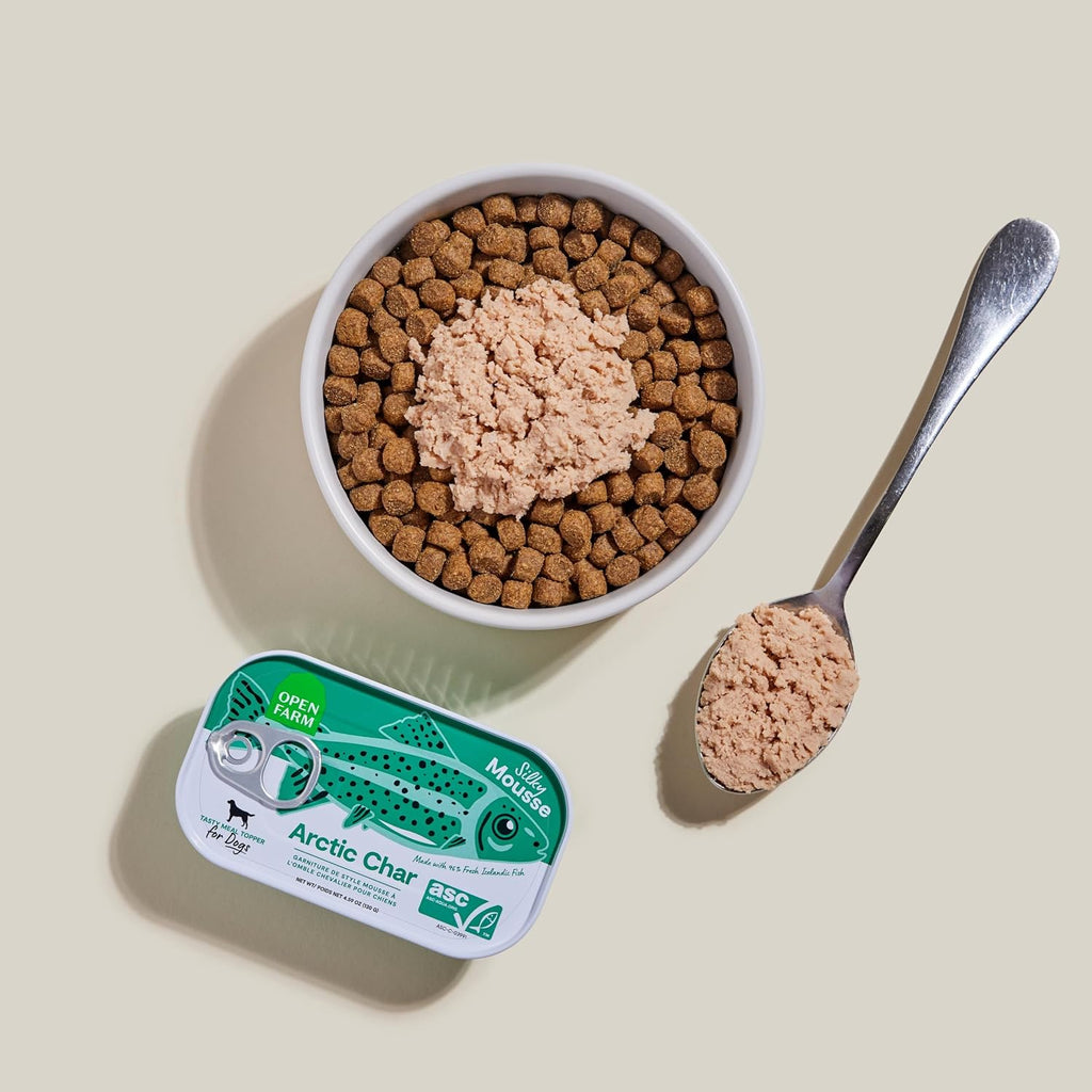 Open Farm Canned Dog Food Topper, Arctic Char Recipe, 4.59oz (12 Pack) | Silky Mousse w.Limited Ingredients for Sensitivities, Responsibly Sourced Icelandic Fish, Grain Free, Human Grade.