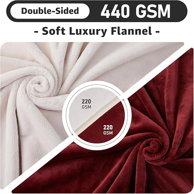 LOOBANI Waterproof Blanket for Bed: Reversible Soft Flannel King Size Bed Blanket 85" x 108", Waterproof Dog Blankets for Large Dogs, Spill-Proof Cover for Furniture Protection, Movie Time, Red