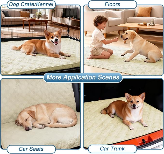 hyha Waterproof Dog Blanket, Reversible Pet Bed Blanket, Soft Sofa Couch Cover for Dogs Washable, Waterproof Pet Couch Covers for Sofa Puppy Cats Furniture Protector(30"x53", Beige/Beige)