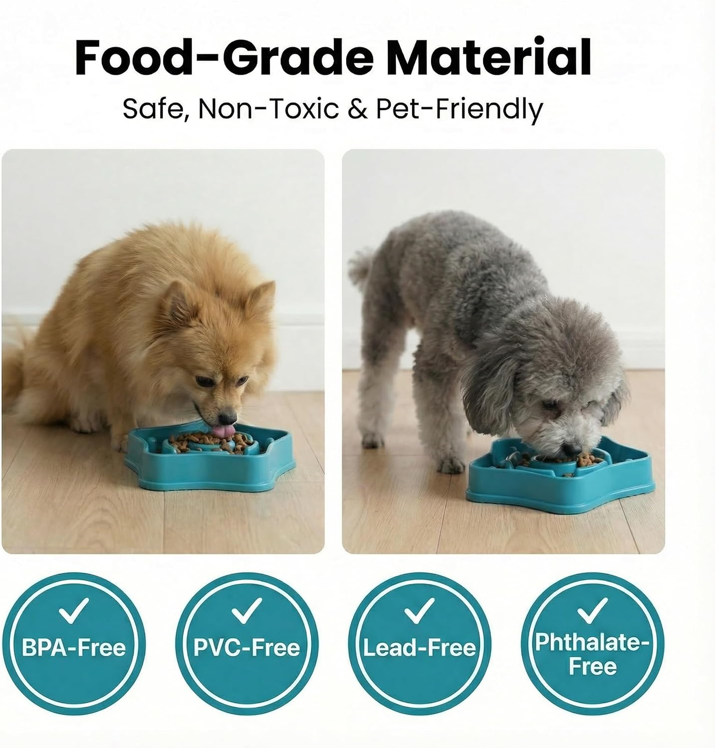 Pet Slow Feeder Bowl for Small Dogs, Puzzle Feeder for Petite Dogs, Anti-Choking, Slow Eating, 350ML Capacity, BPA-Free, Small Size