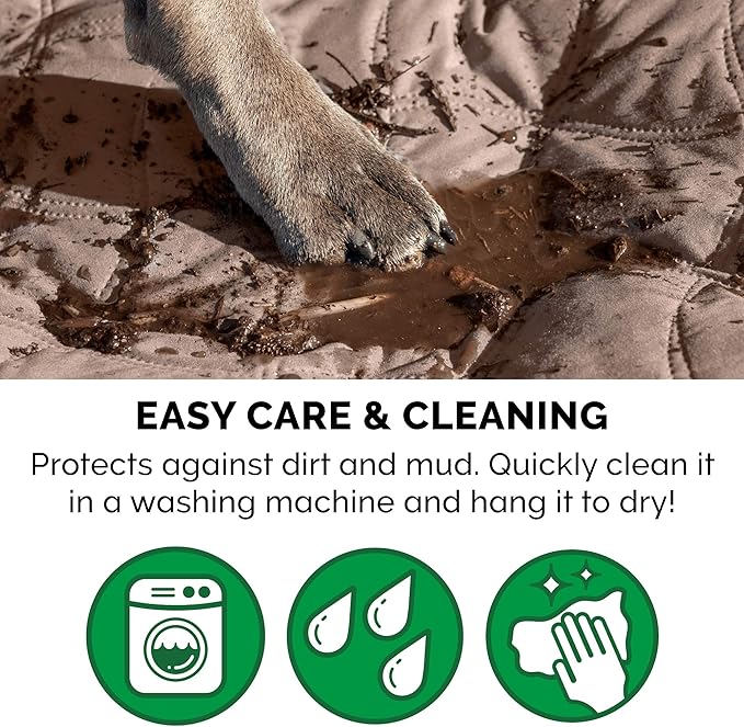Furhaven Waterproof & Non-Slip Twin Size Mattress Cover Protector for Dogs & Cats, Washable, For Beds, Couches, & Car Seats - Quilted Twill Blanket Mattress Cover - Brownstone, Small/Twin Size