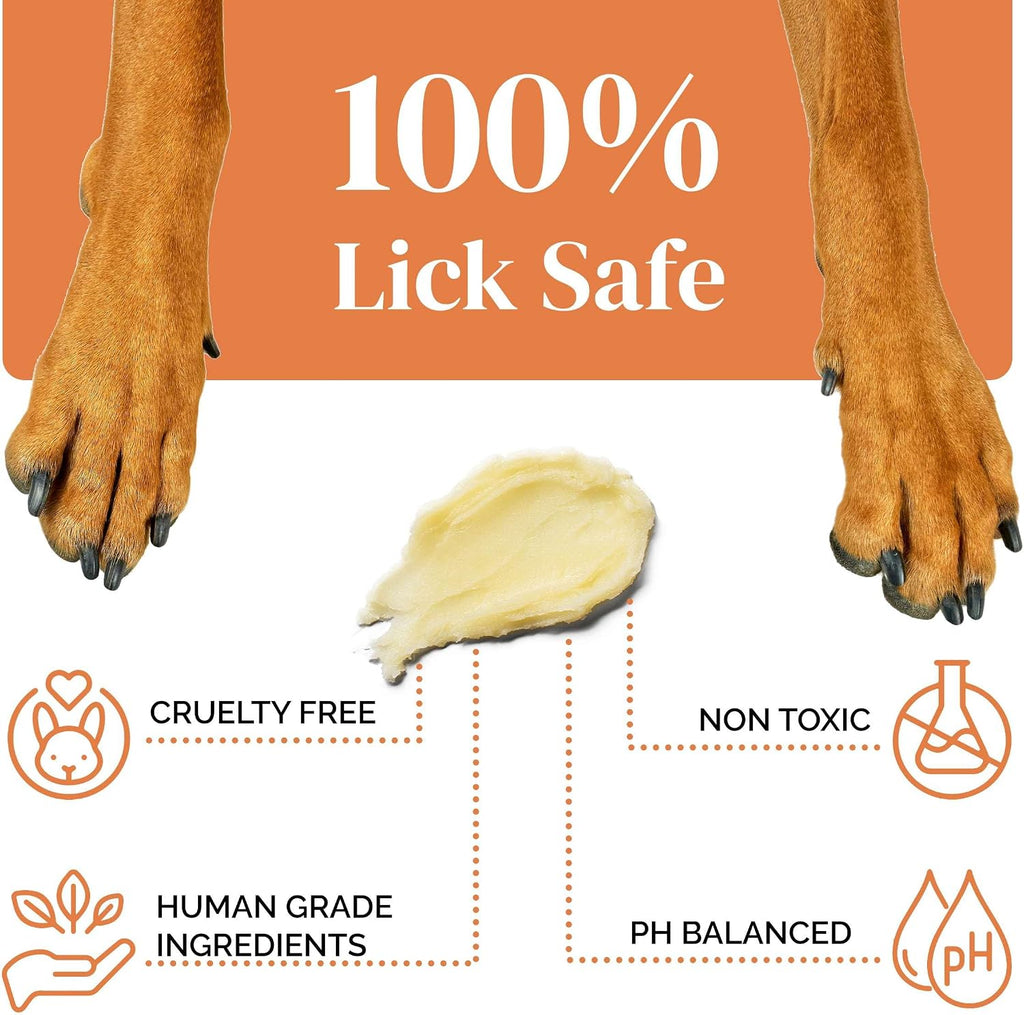 Dog Paw Balm - Paw Wax for Cracked Paws - Lick Safe - 2 oz | Lick-safe dog paw balm & wax with coconut oil, jojoba & vitamin E to soothe cracked paws & shield from hot pavement