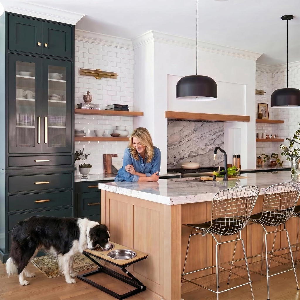 Elevated Dog Bowl, Adjustable Height and Tilt Angle Dog Bowl Stand | Precisely Adjust Height And Tilt Angle, Easy To Clean, Equipped With 2 Stainless Steel Food Bowls, Sturdy And Durable.