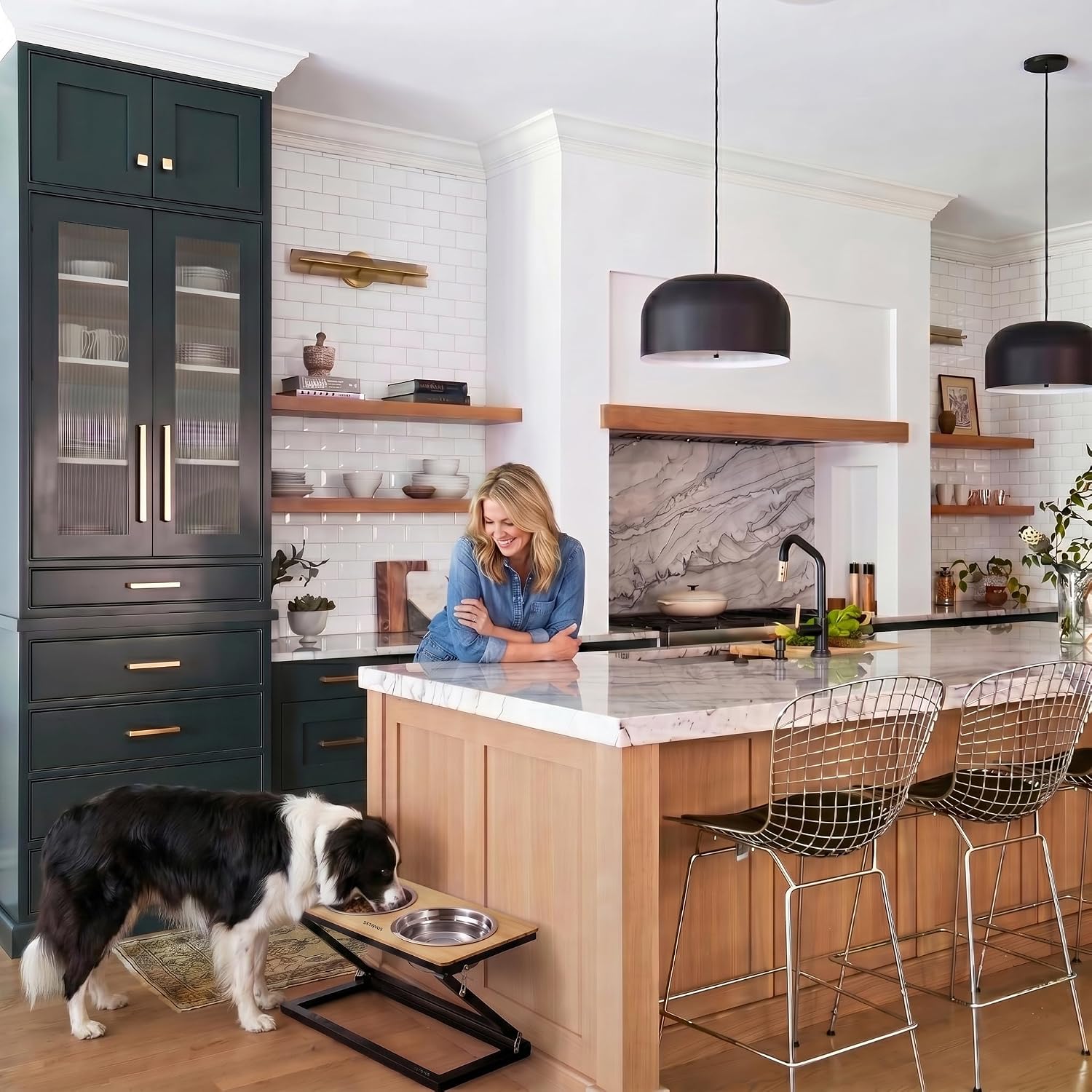 Elevated Dog Bowl, Adjustable Height and Tilt Angle Dog Bowl Stand | Precisely Adjust Height And Tilt Angle, Easy To Clean, Equipped With 2 Stainless Steel Food Bowls, Sturdy And Durable.