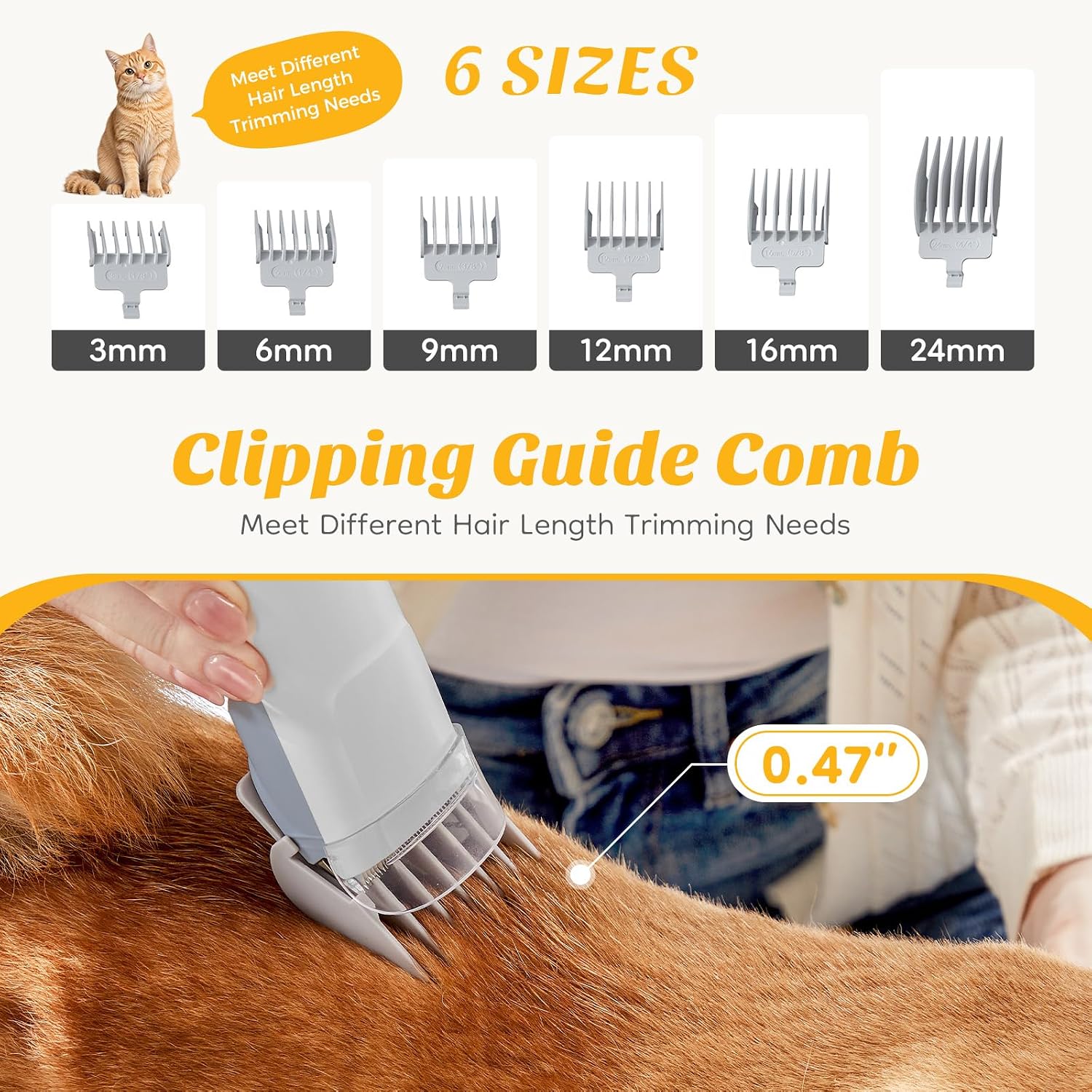 NEWBULIG Pet Grooming Vacuum Kit for Cats and Dogs, 2.5L Dust Cup | 3 Suction Modes and 5 Groomer Tools, Dog Clippers with Cordless Low Noise for Cats, Dogs Other Animals Hair Trimmer, Gray