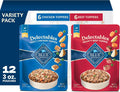 Blue Buffalo Delectables Variety Pack Dog Food Topper, 3 oz, 12 ct | Grain-Free, Chicken & Beef Recipes, Real Meat Cuts in Gravy, Single-Serve Pouches