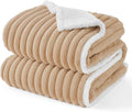 Bedsure ComfyFleece™ Waterproof Dog Blankets for Small Dogs - Soft Puppy Cat Blanket Corduroy Fleece Washable, Cozy Calming Reversible Furniture Protection for Pet Kitten Doggy,25"x35", Tuscan Beige