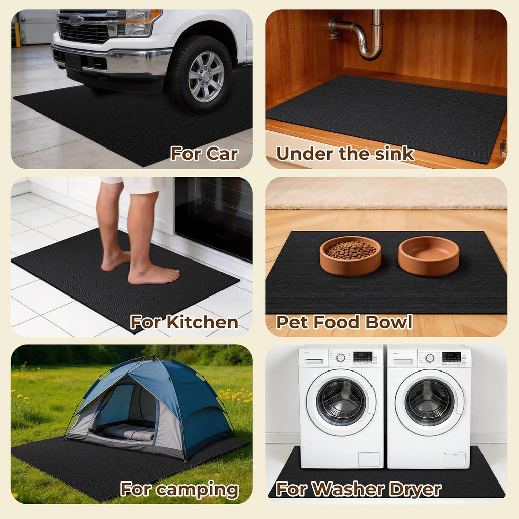 Dog Crate Mat, 24 in X 36 in Dog Playpen Mat Kennel Mat | Waterproof Non-Slip Reusable Washable Floor Protector Large cages Puppy Pee Pad for Under Dogs Crate Black