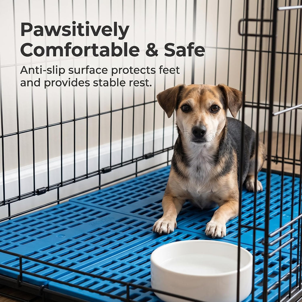 Cage Tray Prevents Mess By Allowing Waste to Drop Through Non Slip Footing Easy Maintenance Suitable for Dog crates, Pink, 56 * 42 * 0.3cm Ultra-Thin bite Resistant