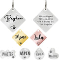 Ultra Joys Dog ID Tag, Custom Dog Tag Personalized Cat Tag, Pet ID Tag, Brushed Stainless Steel Diamond Dog Tag Silver Small