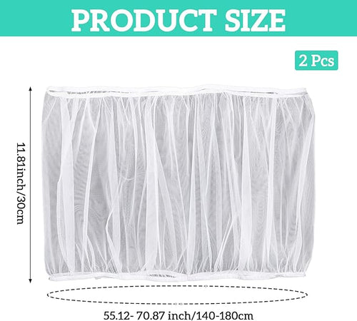 2 Pcs Bird Cage Cover Universal Bird Cage Seed Catcher, Breathable Nylon Mesh Net Cover Adjustable Soft Airy Cages Net Stretchy Skirt for Round Square Cages