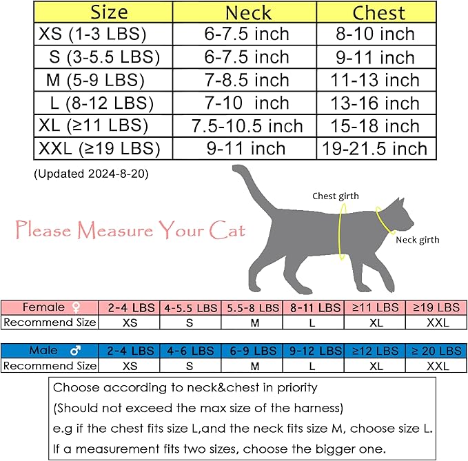 Cat Harness and Leash for Walking Escape Proof, Adjustable Cat Vest Harness, Padded Stylish Cat Walking Jackets, Polka Dot Pink, X-Small