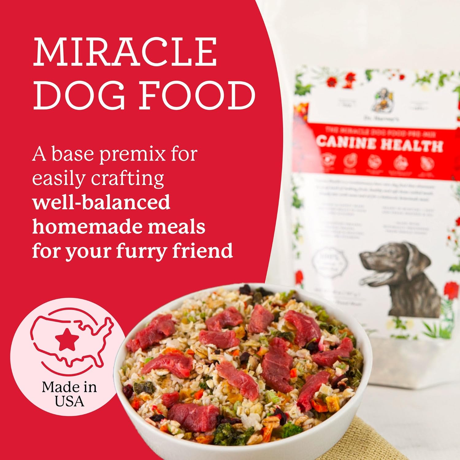 Dr. Harvey's Canine Health Miracle Dog Food, Human Grade Dehydrated Base Mix for Dogs with 9 Vegetables and 6 Organic Whole Grains (10 Pounds) | Human Grade, Mix with 9 Vegetables & 6 Organic Whole Grains