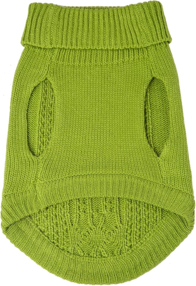 Stretchy Cat Sweater - 17 Colors & 6 Sizes | Snug Winter-Ready Knit for Boy/Girl Cats & Kittens(Green, Large)