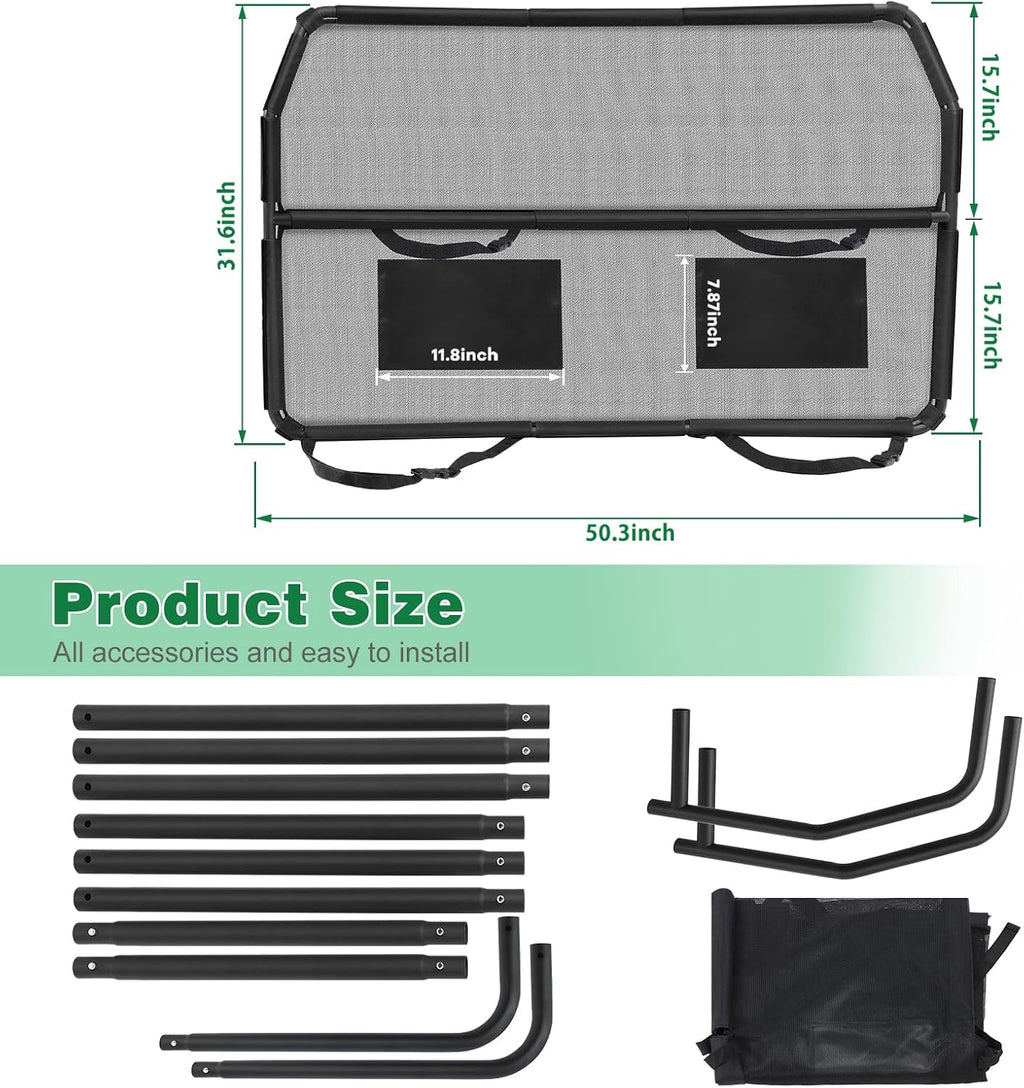 Dog Car Barrier for SUVs, 50" Wide Car Divider with See-Through Net Mesh, for Small Trucks and Cargo Area, SUVs & Mid-Sized Vehicle, SUV Dog Barrier Escape-Proof, Universal-Fit Pet Divider Gate