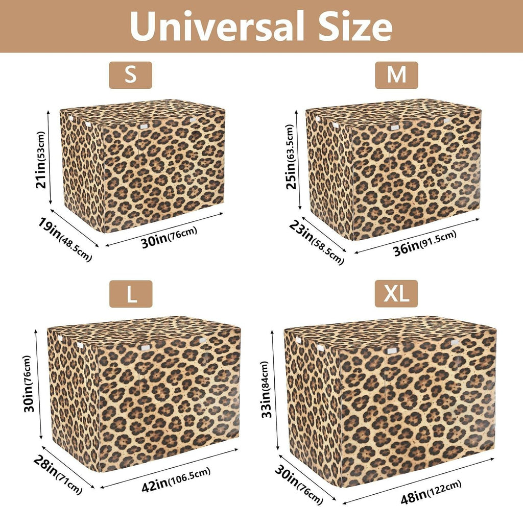 Cheetah Leopard Print Dog Crate Covers Breathable Dog Kennel Cover Windproof Waterproof Privacy Shading Fit for 30IN Wire Dog Cage