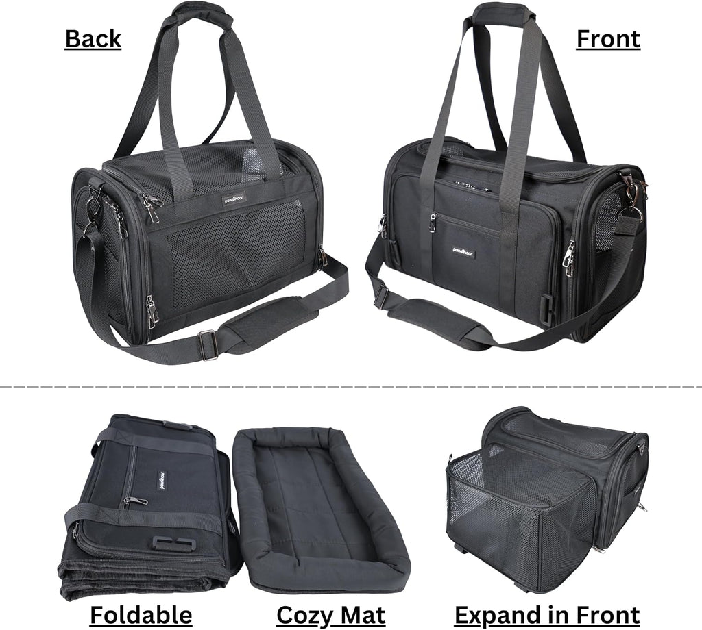 Crash-Tested Expandable Cat Carrier for Crash Protection | 2-in-1 Crash-Tested Small Dog Car Seat & Portable Pet Carrier | CPS Certified for Crash Protection & Safe Pet Travel