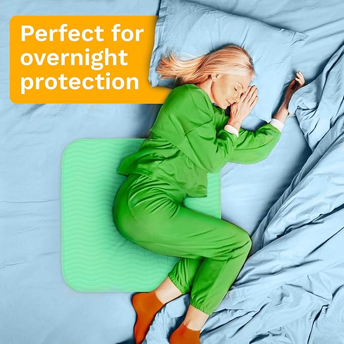 GREEN LIFESTYLE® Washable Underpads - Heavy Absorbency Reusable Bedwetting Incontinence Pads for Kids, Adults, Elderly, and Pets - Toddler Mattress Pads for Bed, Sofa, Couch, Floor (Pack of 6 - 30x34)