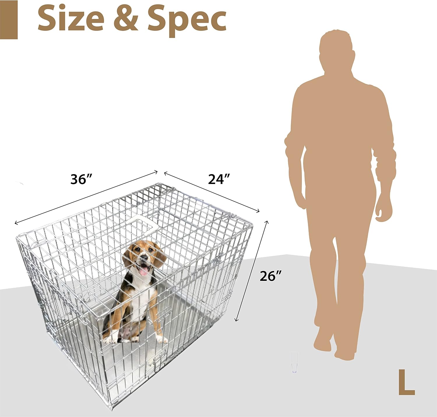Ellie-Bo Silver Standard Large 36 inch Dog Cage