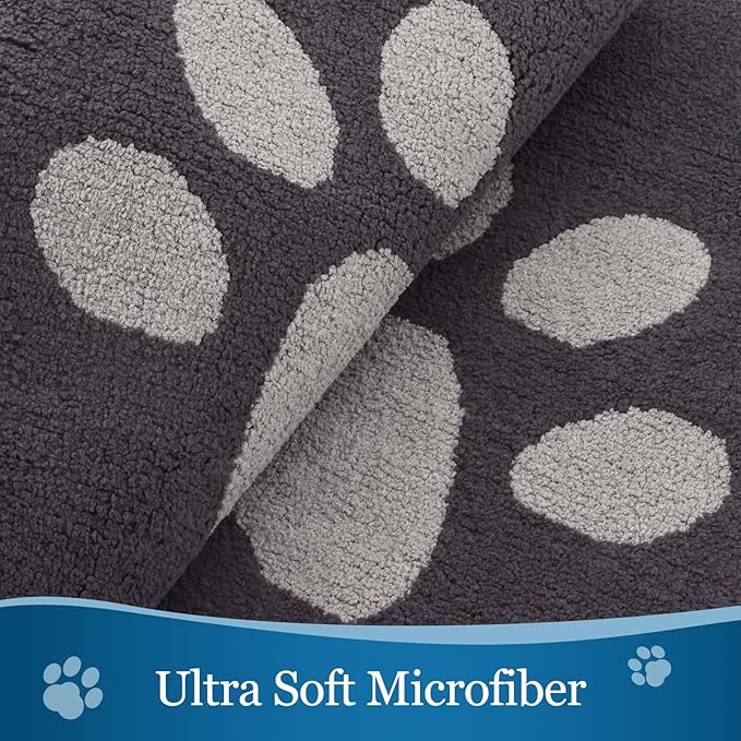 Buganda Dog Door Mat for Muddy Paws, Absorbent Dirt Trapper Washable Indoor Doormats, Non Slip Low-Profile Mud Mat for Dogs, Front Entrance Doormat for Inside Floor (36x24 Inches, Dark Grey)