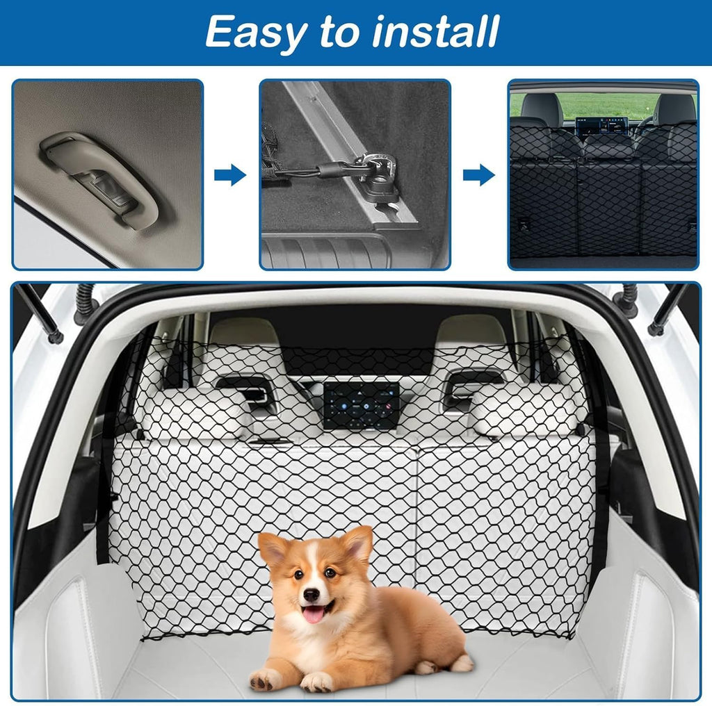 Dog Car Barrier Vehicle Pet for Honda Pilot 2023-2026 | premium polyester Barrier Backseat Mesh Dog Car Divider Net with Adjusting Rope,prevent driver distraction from pets jumping