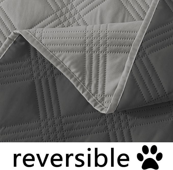 hyha Waterproof Dog Blanket, Reversible Pet Bed Blanket, Soft Sofa Couch Cover for Dogs Washable, Waterproof Pet Couch Covers for Sofa Puppy Cats Furniture Protector(40"x80", Grey/Dark Grey)