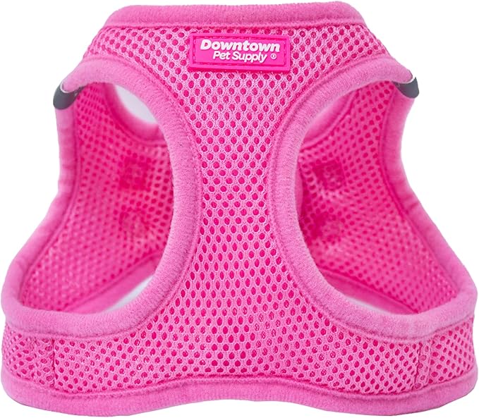 Downtown Pet Supply Step-in Dog Harness – No Pull, Adjustable Padded Mesh with Reflective Trim, Secure Buckle Strap – Comfortable & Breathable Small Dog Harness, Large, Pink