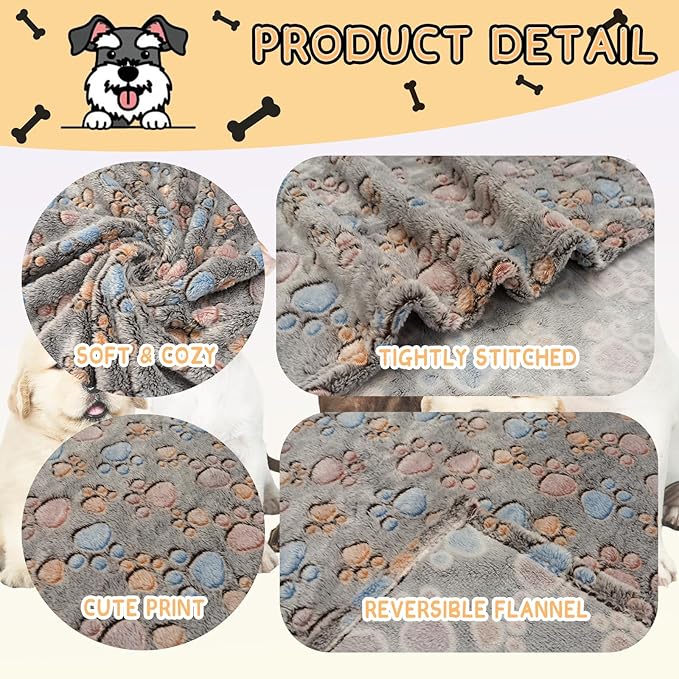 Rezutan 1 Pack 3 Blankets for Dogs, Dog Blanket for Large & Medium Pet Cat, Premium Soft Fluffy Suitable for Dog Kennels & Beds, Sofas, Gifts Puppy Essentials, 41x31inch, Tan