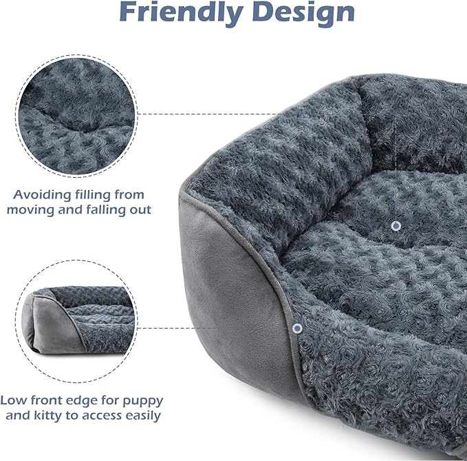 INVENHO Dog Bed Medium Size Dog, Orthopedic Warming Soft Calming Sleeping Puppy Bed Durable Pet Bed with Anti-Slip Bottom