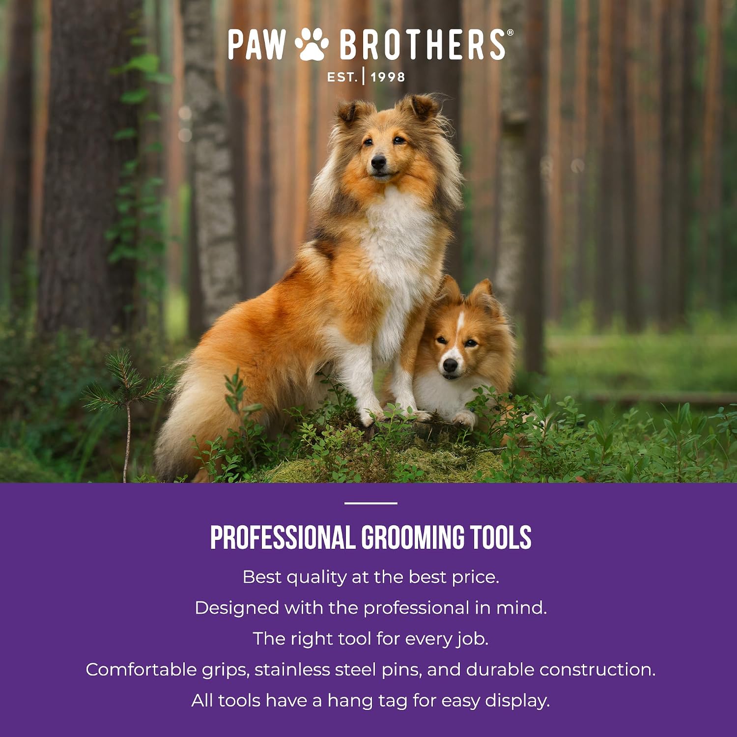 RYAN'S PET SUPPLIES Paw Brothers Coat Breaker, Dematting Hair Brush for Dogs, Dog Brush Comb for Shedding, Stainless Steel Teeth, Hair, Knots, Tangle, Mats Removal Tool for Dogs