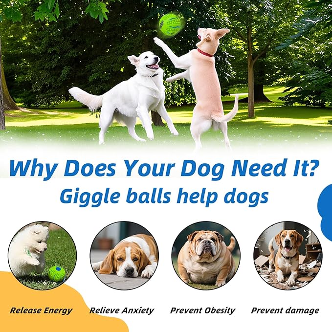 Spiky Interactive Dog Toys Ball, Shaking with Gibbering Sound, for Training, Teeth Cleaning & Herding, Wave, XL, 5.51 in (14 cm)