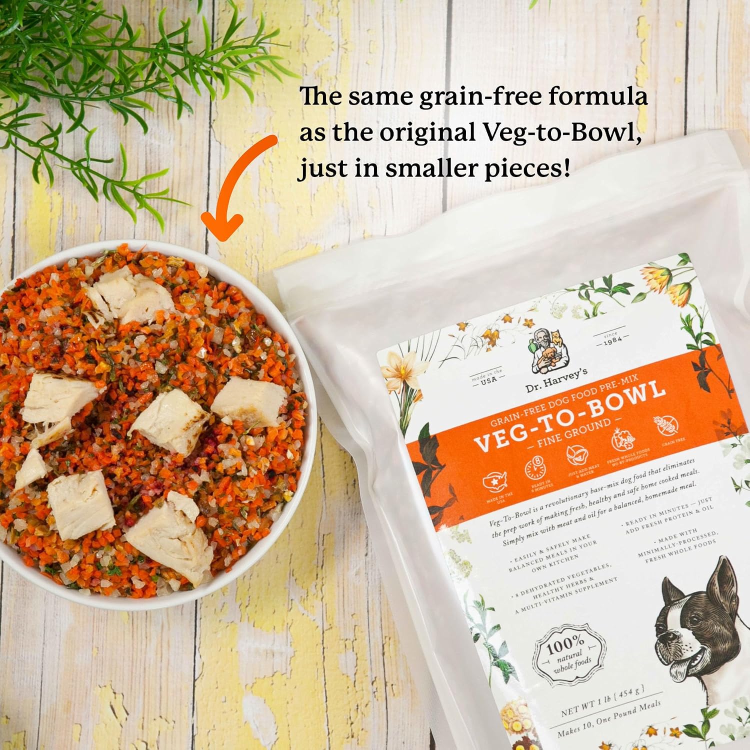 Dr. Harvey's Veg-to-Bowl Fine Ground Base Mix for Small Dogs (3 lb) | Human Grade Dehydrated Base Mix - Grain Free Holistic Mix