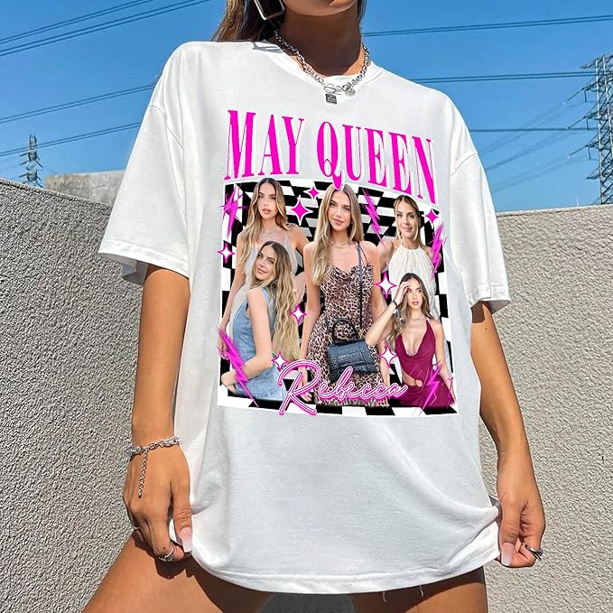 H-DEWALL Custom T Shirts Mineral Wash Tshirt Bootleg Rap Tee Customized Gifts for Boyfriend Birthday Shirts Tops for Women