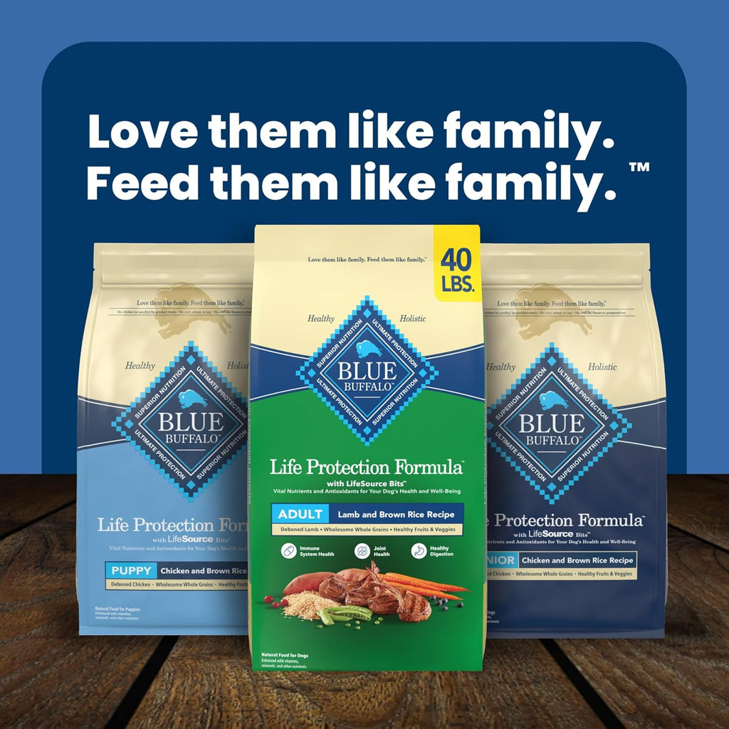Blue Buffalo Life Protection Formula Lamb Adult Dry Dog Food, 40 lb | Real Lamb #1 Ingredient, Supports Immunity with Antioxidant-Rich LifeSource Bits, Promotes Healthy Muscle Development
