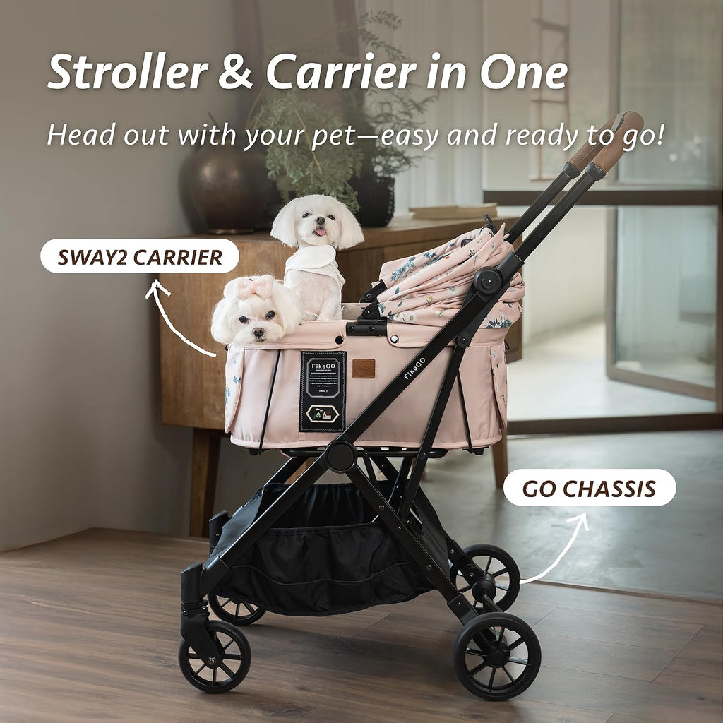 Sway2 Pet Car Seat and Carrier, 2-in-1 Booster Seat for Small Dogs and Cats