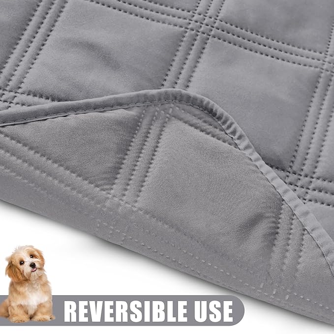 Smiry Waterproof Dog Bed Cover Blanket 30x70, Soft Reversible Pet Blanket, Washable Leakproof Cats Dogs Couch Cover for Sofa, Couch, Furniture, Grey/Grey