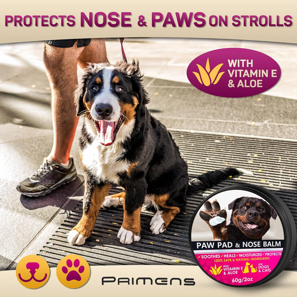 Natural Dog Paw Balm, Paw Protection for Hot Pavement, Dog Paw Wax for Dry Paws & Nose, Canine Paw Moisturizer for Cracked Paws, Cream Butter for Cat, Paw Pad Lotion