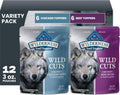 Blue Buffalo Wilderness Trail Toppers Variety Pack Wet Dog Food 3 oz, 12 ct | High Protein, Chicken Bites & Beef Bites (6 of Each), Grain-Free Recipes, Helps Support Daily Hydration