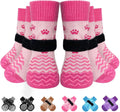 Anti Slip Dog Socks to Prevent Licking Paws for Hot Pavement | Dog Shoes Double Sides Dog Boots & Paw Protectors Booties for Hardwood Floors with Grip Small Medium Large Senior Dogs PinkXS