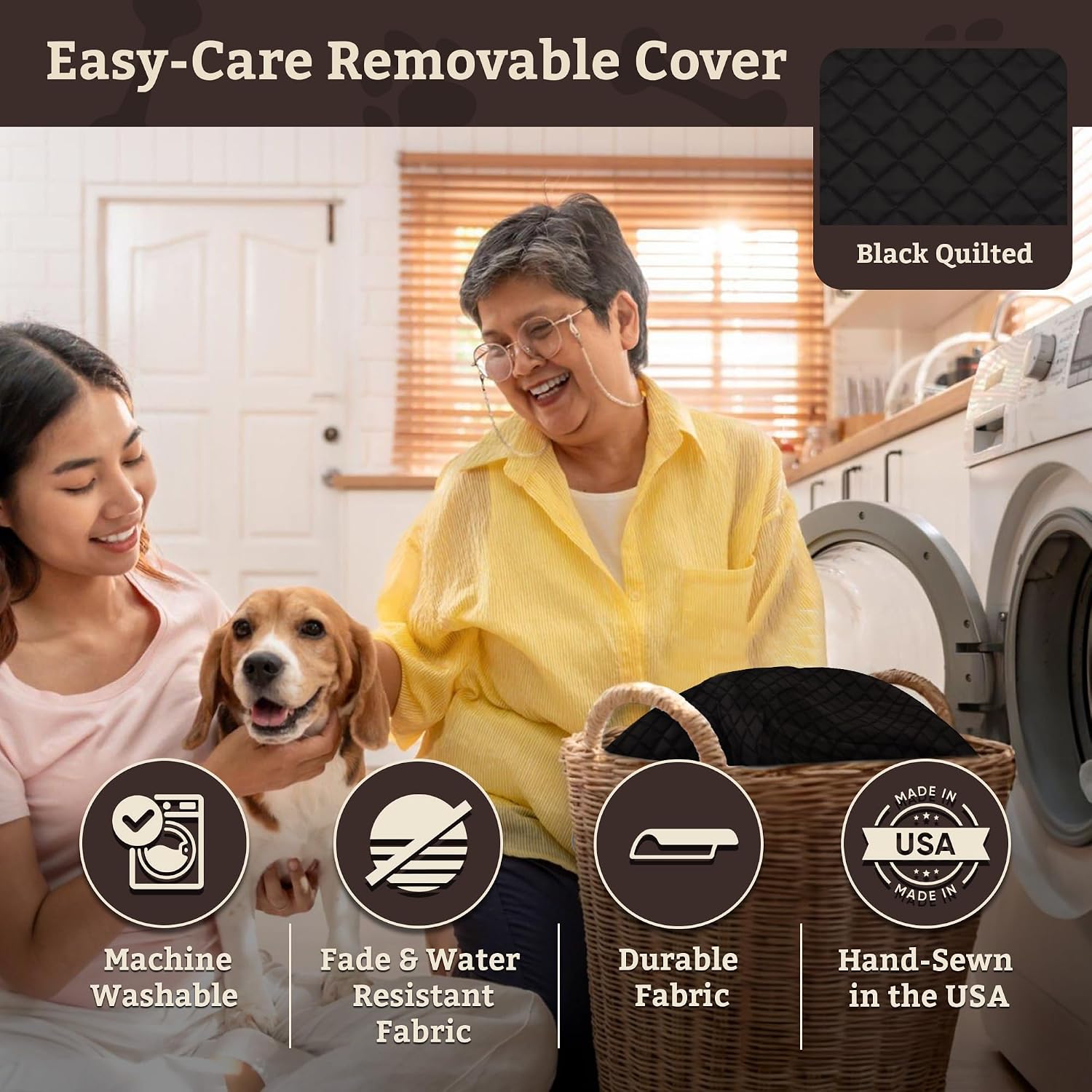 Snoozer Lookout I Car Seat - Dog Car Seats for Small Dogs, Puppy Booster Bed for Small & Medium Sized Pets Up to 25 Lbs, Elevated, Washable - Medium, Black Quilted | Dog booster car seat, Elevated view helps alleviate travel sickness & fear, Removable