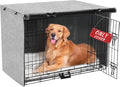 Dog Crate Cover - Double Door Waterproof Pet Kennel Cover, Durable 600D Polyester Protective Cage Cover for 36 Inch Dog Crate - Grey