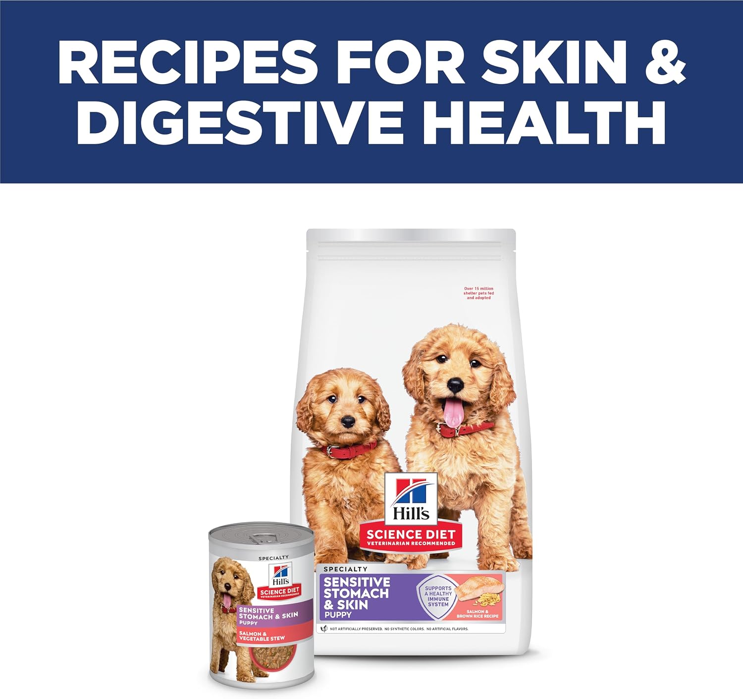 Hill's Science Diet Puppy Sensitive Stomach & Skin Dry Dog Food | #1 Veterinarian Recommended, Salmon & Brown Rice, 4 lb. Bag