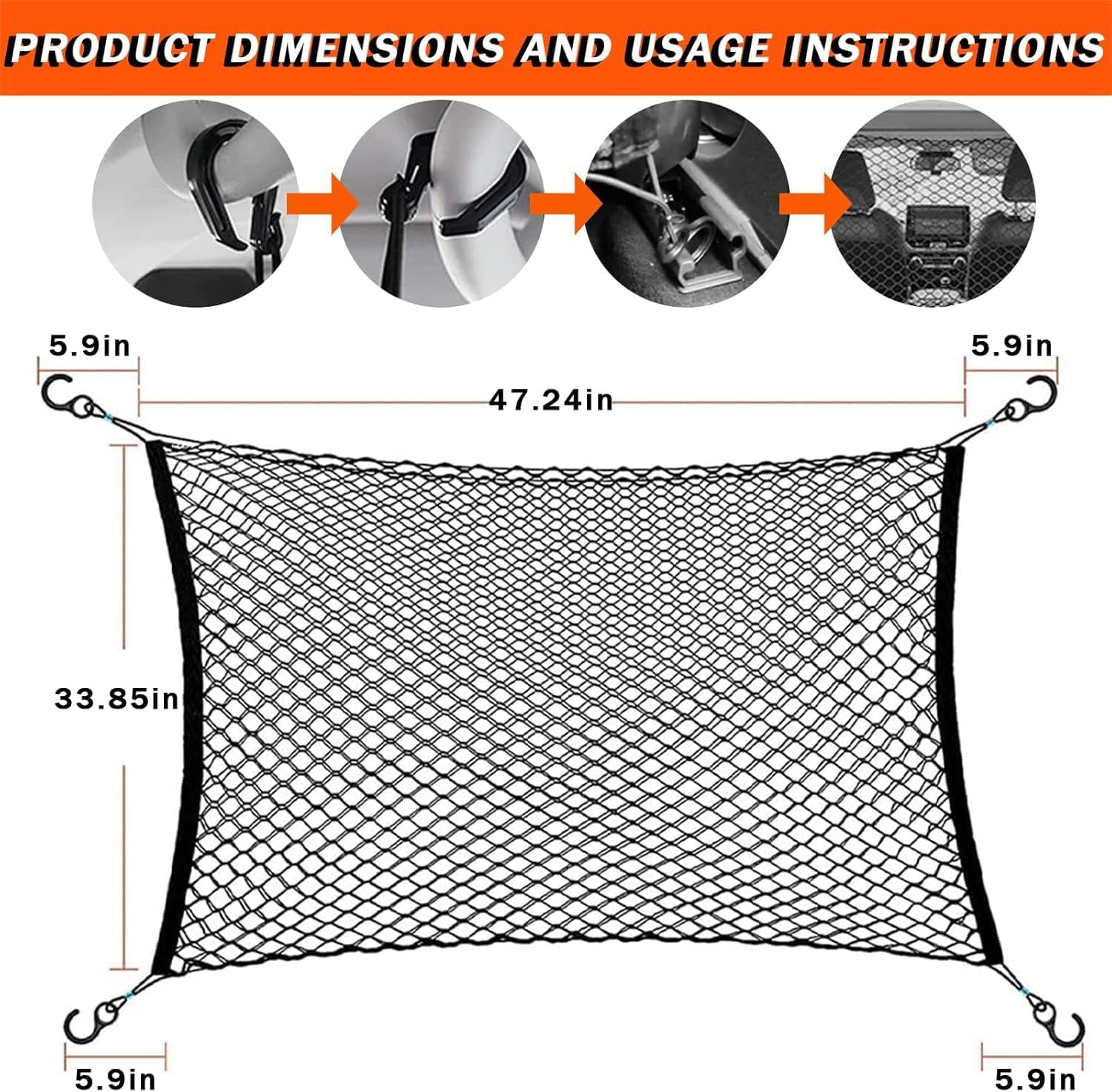 2-Layer Car Dog Barrier for Lincoln Navigator IV /2017-2024 | Double-layer mesh structure, durable.Dog Car Net Barrier Pet Barrier, Safety Divider Easy Install, Double-Layer Thickened Dur