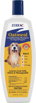 Zodiac Oatmeal Conditioning Shampoo for Dogs & Puppies 18 ounces, Small | Dog flea shampoo with aloe for dry skin, kills ticks and lice on contact