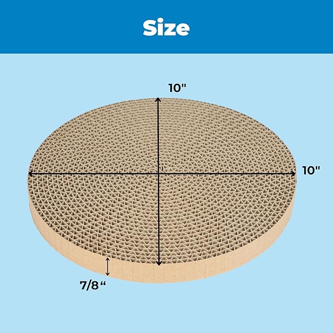 Best Pet Supplies Catify Cat Scratcher, Fun Interactive Scratchers, Posts, Poles, Claw Safe, Furniture Saver Indoor Play Support Natural Cat Behaviors Heavy Duty - 3 Pack Round