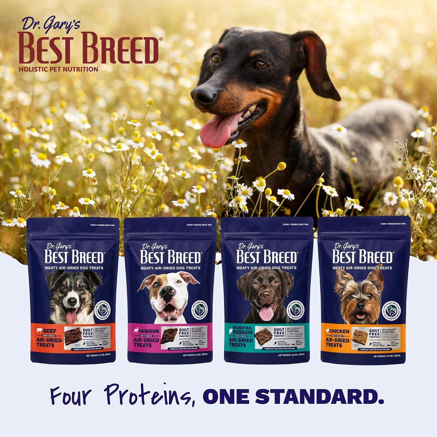 Dr. Gary’s Best Breed Air-Dried Dog Treats & Food Topper – Grass-Fed New Zealand Beef, Single Protein for Sensitive Dogs, Grain-Free (4.5 oz)
