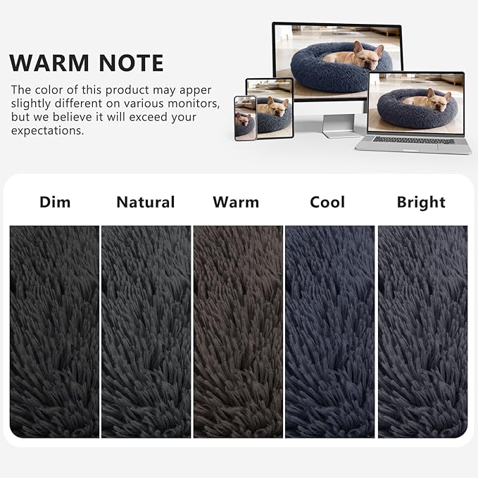 MIXJOY Orthopedic Dog Bed Comfortable Donut Cuddler Round Pet Beds Ultra Soft Washable Dog and Cat Cushion (20''/23''/30'') (23'', Grey-Blue)